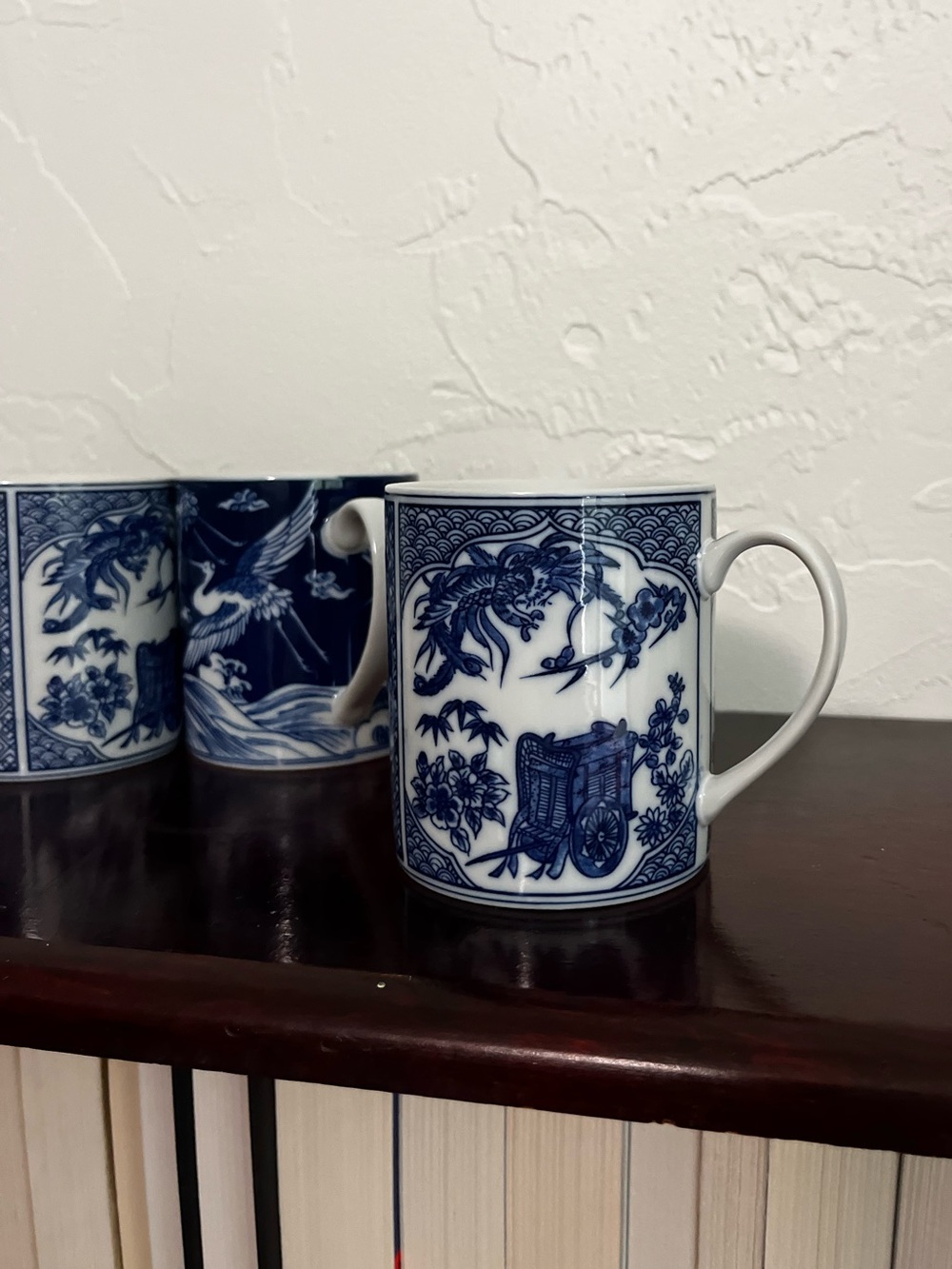 Blue and White Porcelain-Style Ceramic Mug - Home Dining